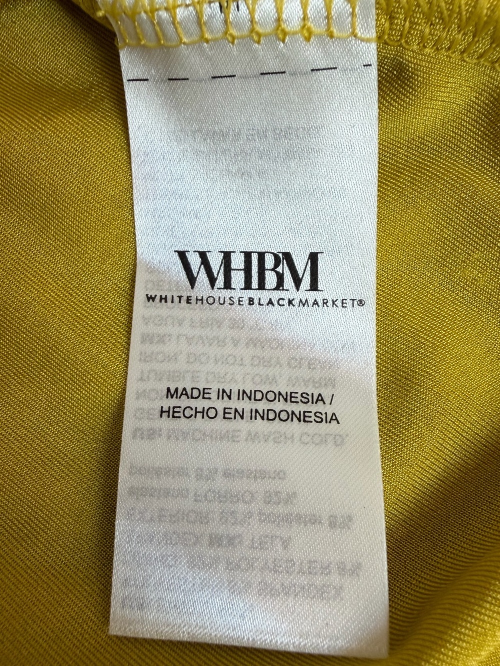 White House Black Market Twist Front Asymmetrical Top Yellow Size Medium - Picture 10 of 12